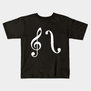 G clef and F (white) Kids T-Shirt